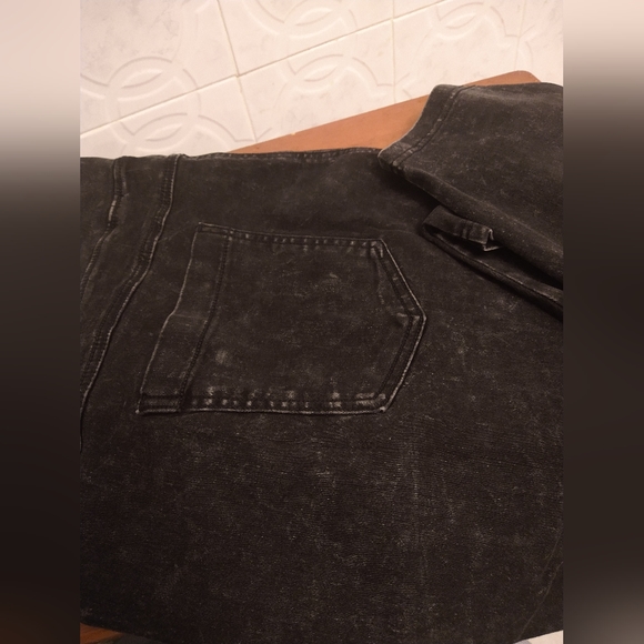 Terra & Sky Black Jeggings Black Acid Wash High Weight Skinny - Picture 11 of 16